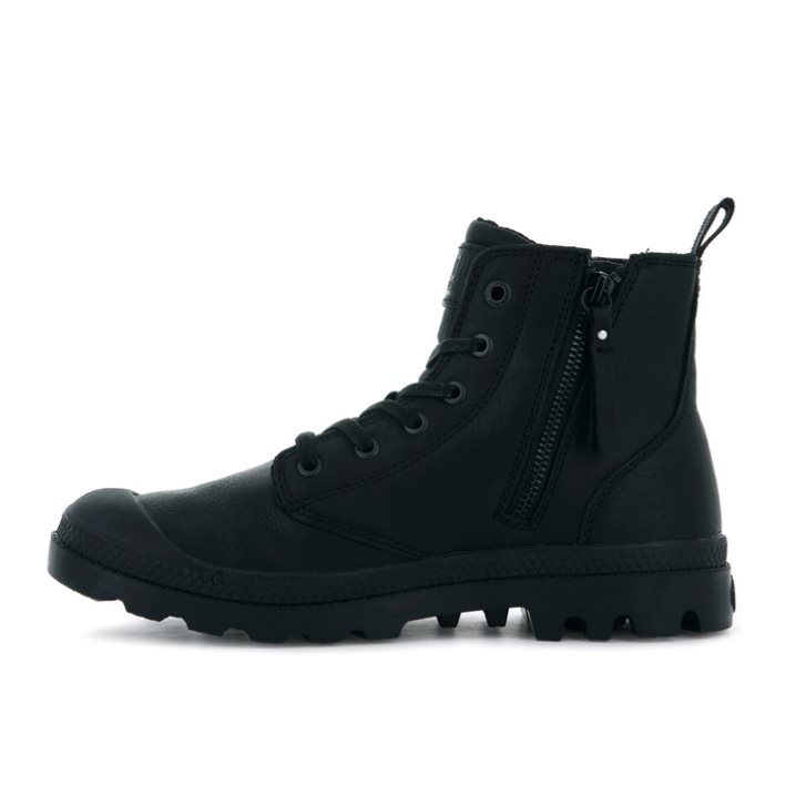 Bottes Palladium Pampa Zip Leather ESS Femme Noir | FR XTN320M